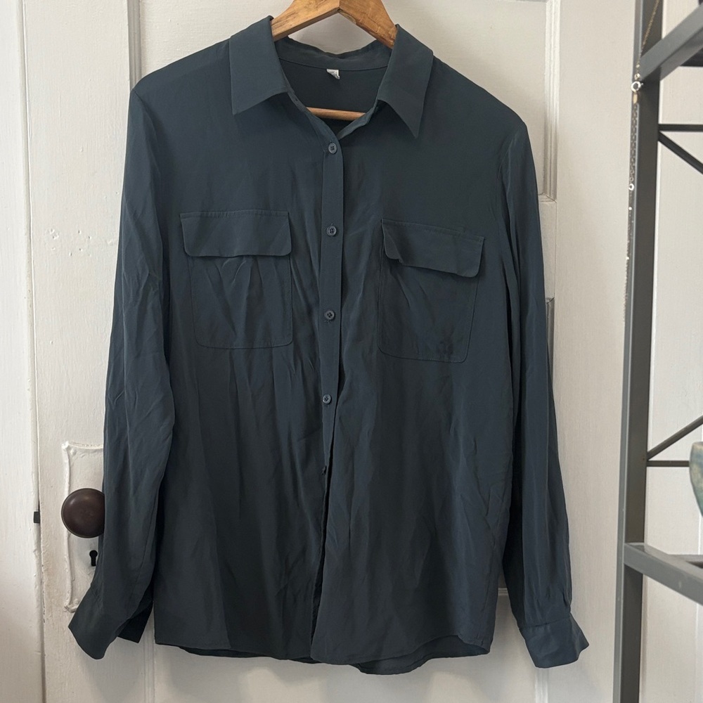 Classic Button-Up Silk Shirt